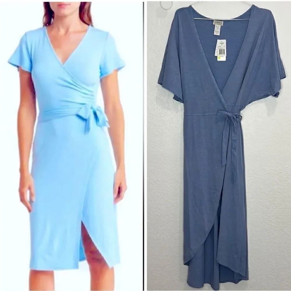 NWT L*Space MALLORCA DRESS Blue Wrap Dress Small